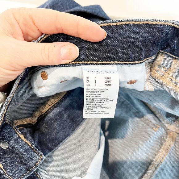 American Eagle Outfitters High Rise Stretch Denim Barrel Jeans Blue 8 Short - Picture 6 of 6